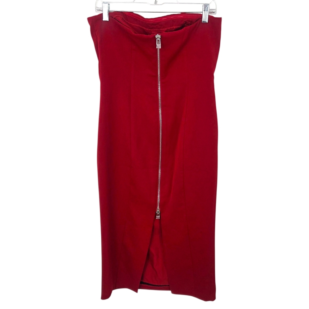 RSVP BB Dakota Nordstrom Midi Strapless Cocktail Party Dress NEW Womens 6 Red - Picture 9 of 9